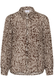 SAINT TROPEZ blouse brown birch squiggles - brown 30513158_305175
