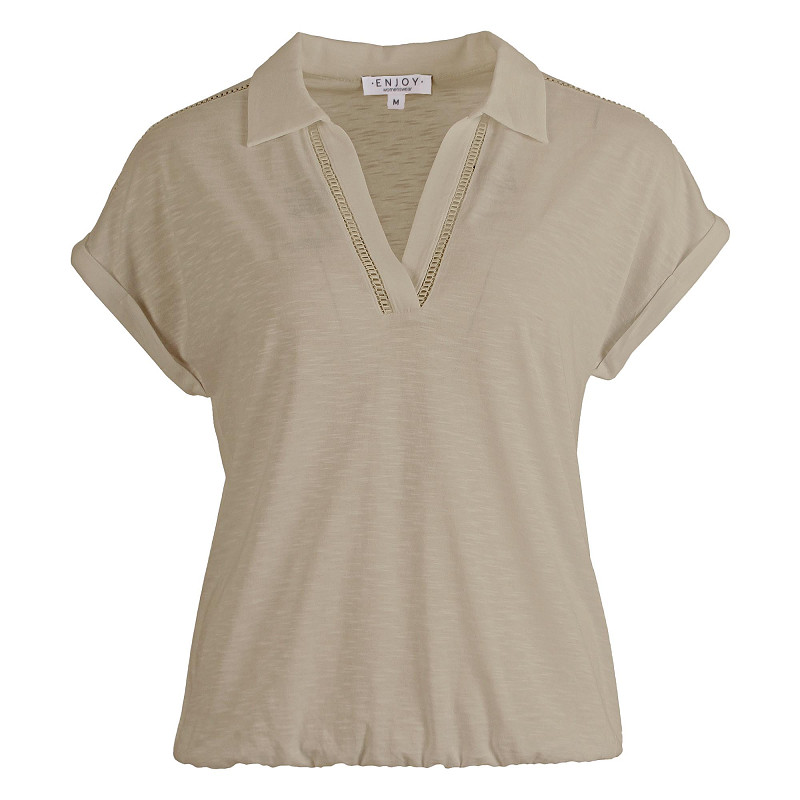 ENJOY blouson polokraag ajour zand 183032