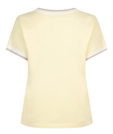 RED BUTTON top Jerry V-neck Striped Rib butter yellow SRB4977