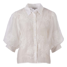ENJOY blouse korte ballon mouw borduur ecru 127516