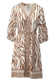 K-Design jurk met design bruin C208