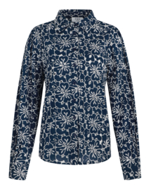 C&S The Label Louisa blouse midnight blue-offwhite 25NZC19