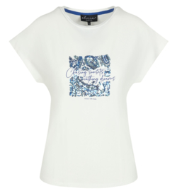 Elvira t-shirt Elisa offwhite blue E3 25-022