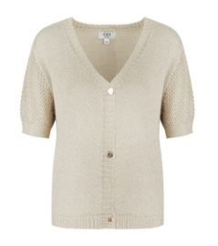 C&S The Label vest Myrtha cardigan sand 25ZLC02