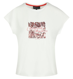 Elvira t-shirt Elisa offwhite coral E3 25-022