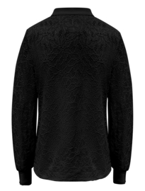TRIPLE NINE blouse lace gold buttons black BLS5946