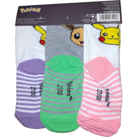 Pokémon children's socks striped 3-pack EU size 27-30