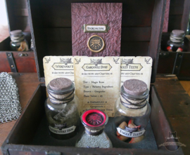 Witcher potion set Werewolf Hide, Gargoyle Dust, Foglet Teeth