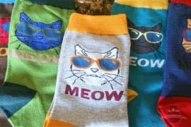 Trendy cat socks with glasses 5 pairs size 37-42