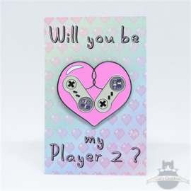 Retro Gaming Player2 Valentine proposal pin