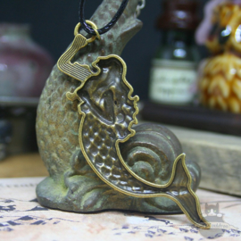 Bronze colored mermaid necklace