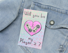 Retro Gaming Player2 Valentine proposal pin