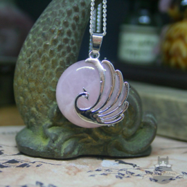 Phoenix necklace with Rose Quartz natural stone