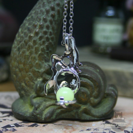 Mermaid necklace with glow in the dark ball