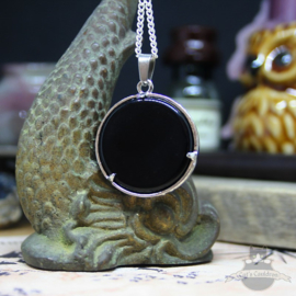 Pentagram natural stone necklace black Agate
