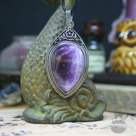 Retro necklace with natural stone Amethyst