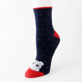 Cat socks 5 pairs blue and grey size 36-40