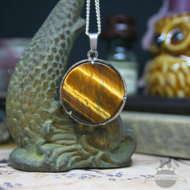 Pentagram natural stone necklace Tiger Eye