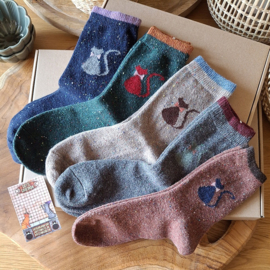 Warme Katzensocken 5 Paar Größe 36-40