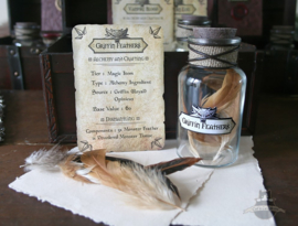 Witcher potion set Wyvern Egg, Griffin Feathers, Vampire Blood