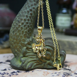 Kleine eenhoorn fantasy ketting in goud kleur