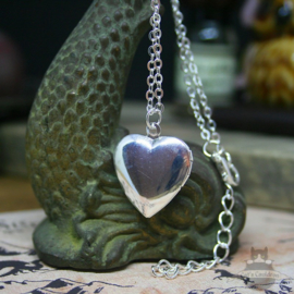 Valtentine Medaillon Halskette silberfarbenes Herz mit Katzenpfote