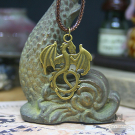 Bronze colored dragon necklace