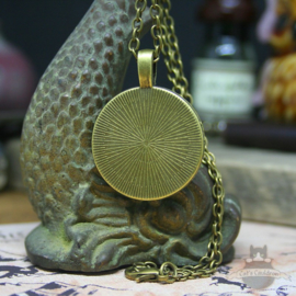White unicorn necklace bronze colored pendant