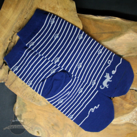 Katzensocken 5 Paar blau und grau Größe 36-40