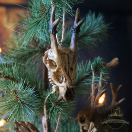Kerstmis set van 4 schedel ornamenten