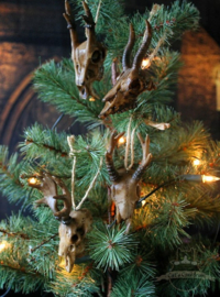 Kerstmis set van 4 schedel ornamenten