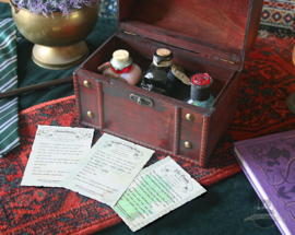 Potion set Amortentia, Trank der Lebenden Toten, Flohpulver