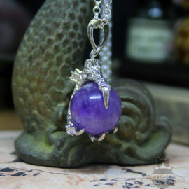 Dragonclaw necklace holding an Amethyst