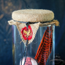 Phoenix Feathers in glass jar
