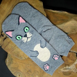 Cat socks 5 pairs blue and grey size 36-40