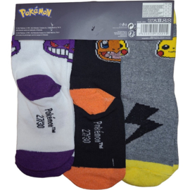 Pokémon socks Pikachu Charmander Gengar 3-pack 27-30