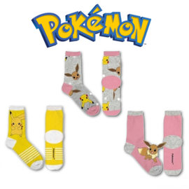 Pokémon kindersokken Eevee Pikachu 3-pack mt 27-30