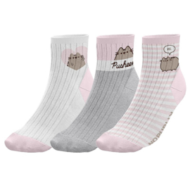 Pusheen enkelsokken Valentijn 3-pack maat 37-41