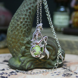 Mermaid necklace with glow in the dark ball