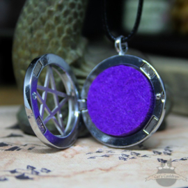 Pentagram necklace for aroma therapy purple