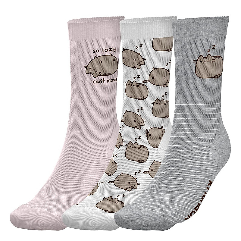 Cat Socks - Pink & Gray