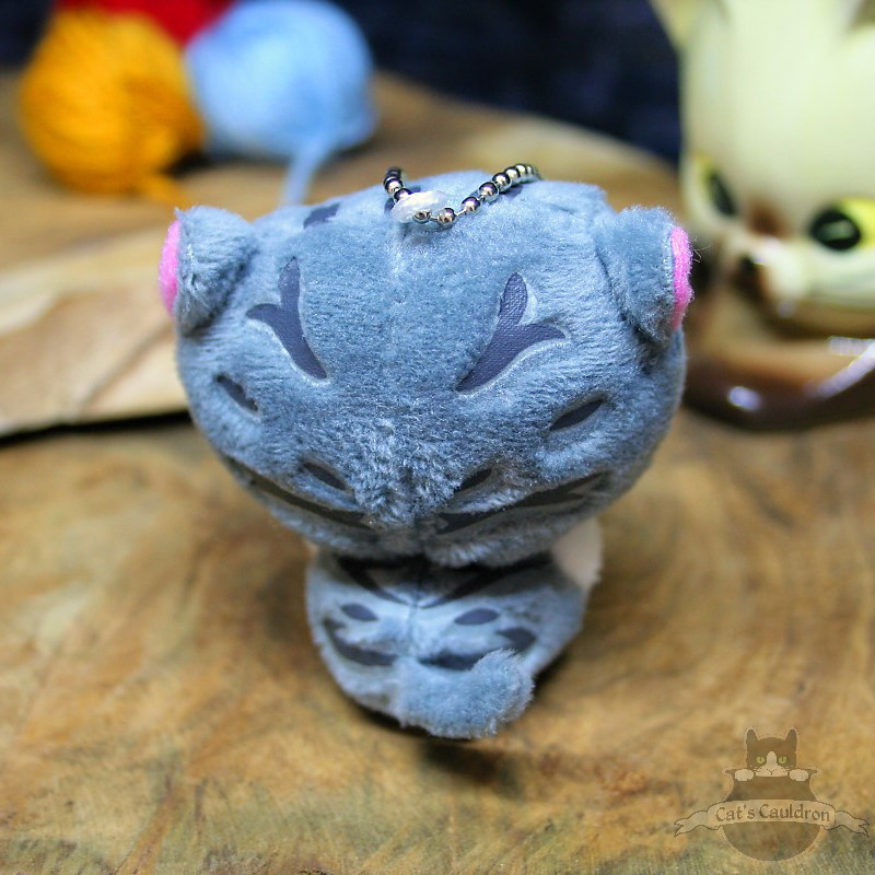 Keyring of plush cat with open mouth | Keyrings | Cat's Cauldron