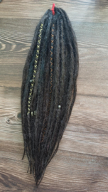 Second hand losse dreads 50/55cm donkerbruin tinten 13x