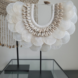 Schelp Ketting wit  Capiz en Kauri