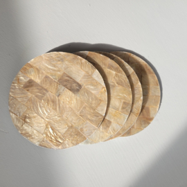 Onderzetters Capiz Schelp S/4