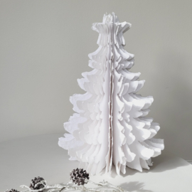 Kerstboom Papier Maché Wit H45cm