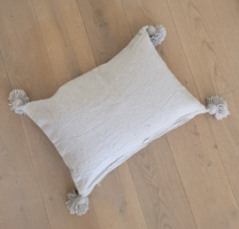 Kussen hoes PomPom Grijs 55x40