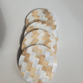Onderzetters Capiz Schelp S/4