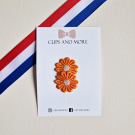 Antislip speldje Koningsdag - Oranje bloemetje