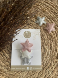 Haarspeldjes X-Mas | Three stars Pink